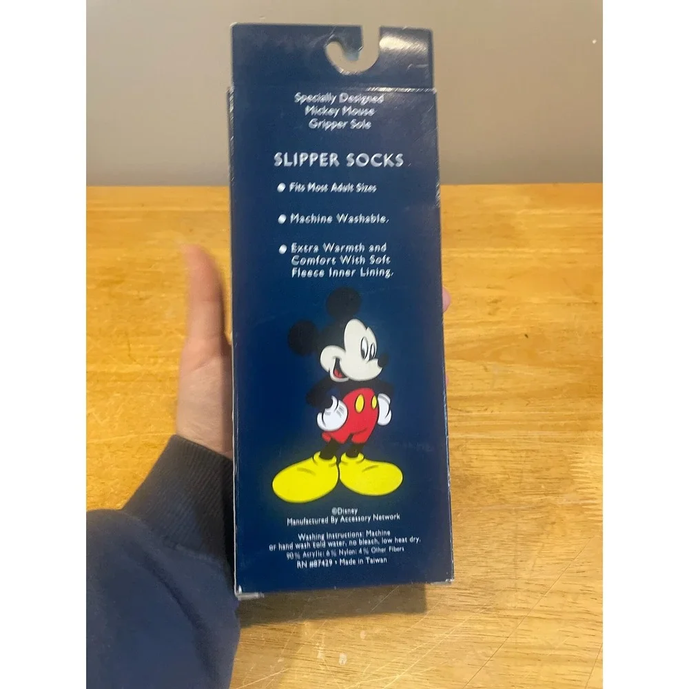 Vintage Mickey Mouse Slipper‎ Socks NIB Dark Blue Navy